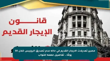 مصير تعديلات الإيجار القديم في حالة عدم تصديق الرئيس خلال 30 يومًا.. تفاصيل مهمة للنواب